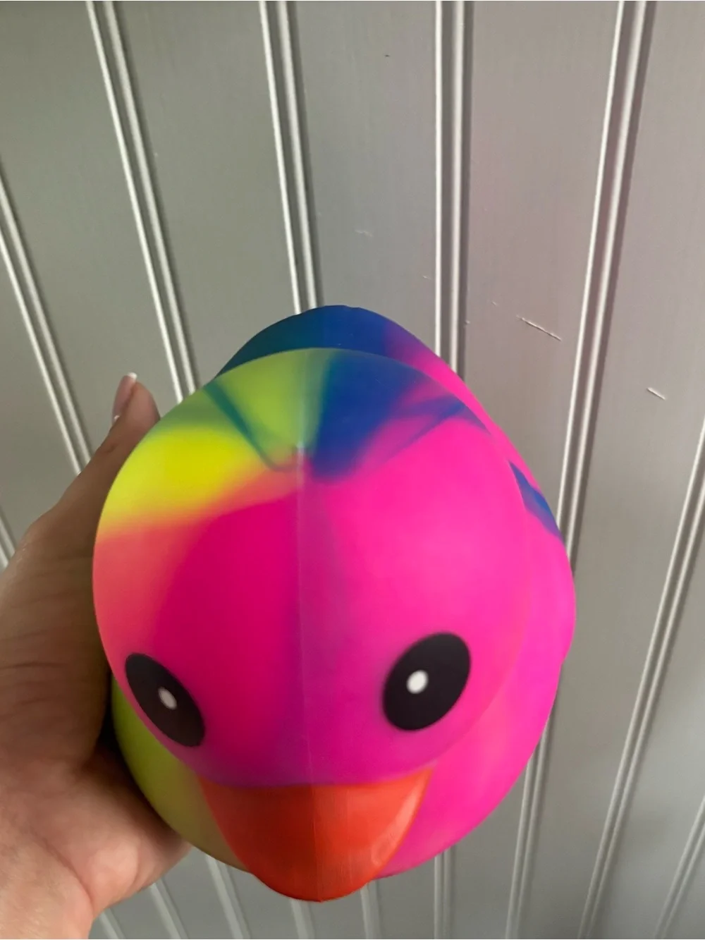 Squeeezy Neon Rubber Duck Sensory Bath Toy